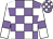Mauve & white check, white sleeves, mauve armlets